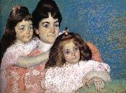 Mary Cassatt The Lady and her two daughter USA oil painting artist
